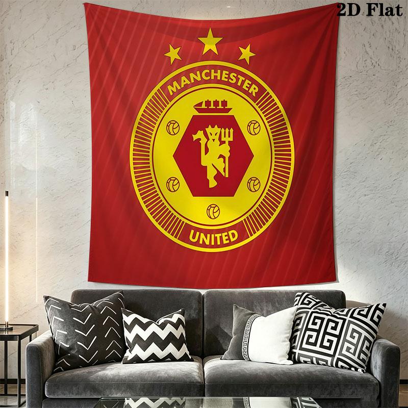Man Utd H Wall Hanging Printed Fabric Blanket Decorative Tapestries for Bedroom Living Room Home Decor