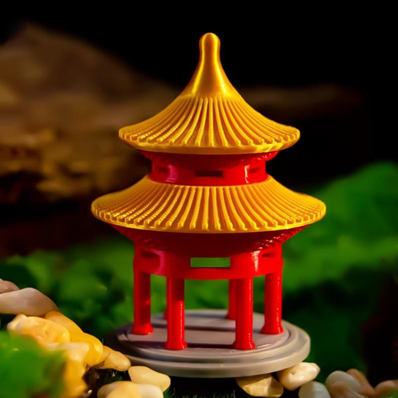 Chinese Pagoda Domed Pavilion Statue Ancient Building Model Japanese Decoration Miniature Rockery Aquarium Bonsai Ornament