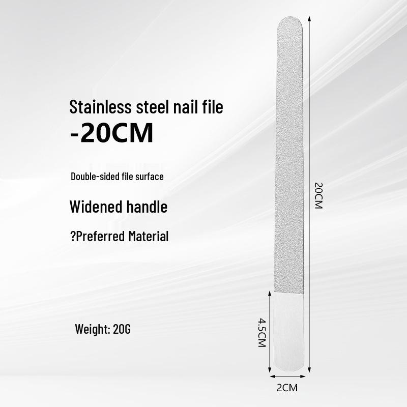 Stainless Steel Double-Sided Nail File and Shaper Tool