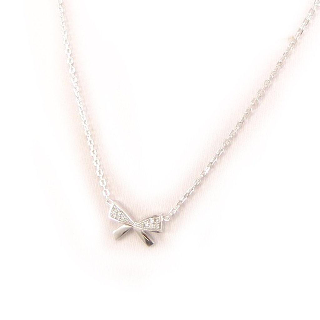 Altesse [L0161] - Silberkette 'Romantischer Knoten' Weiß