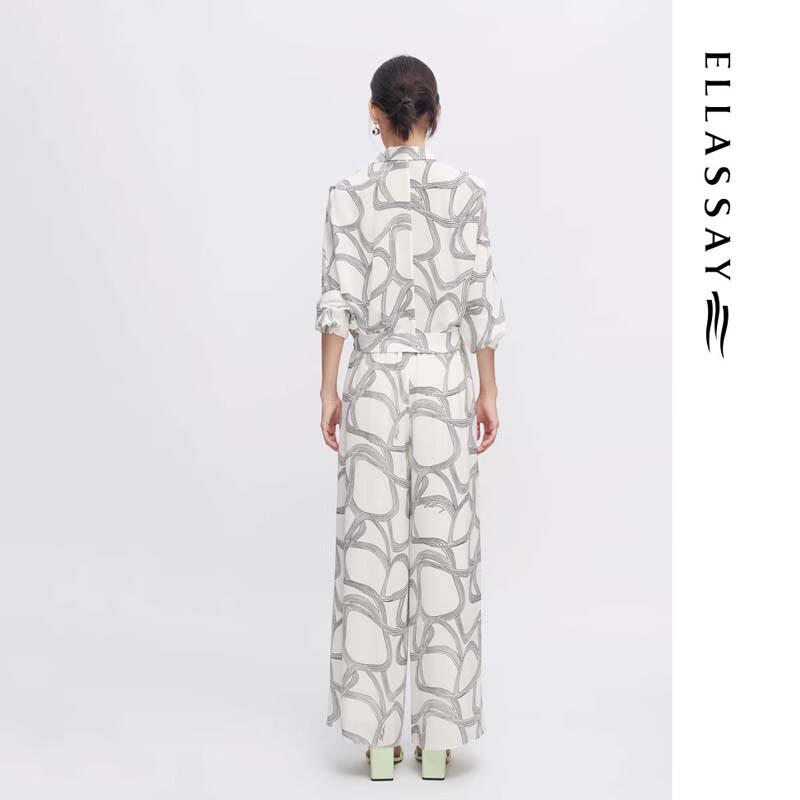 ELLASSAY Women's Mulberry Silk Loose Printed Shirt