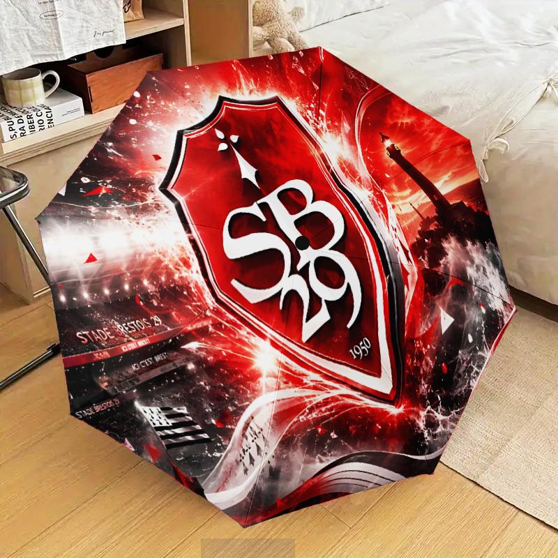 Sb29 Badge Emblem Automatic Folding Umbrella - 8-Rib Travel Umbrella with Auto Open/Close & Portable Gifts for holidays or birthdays