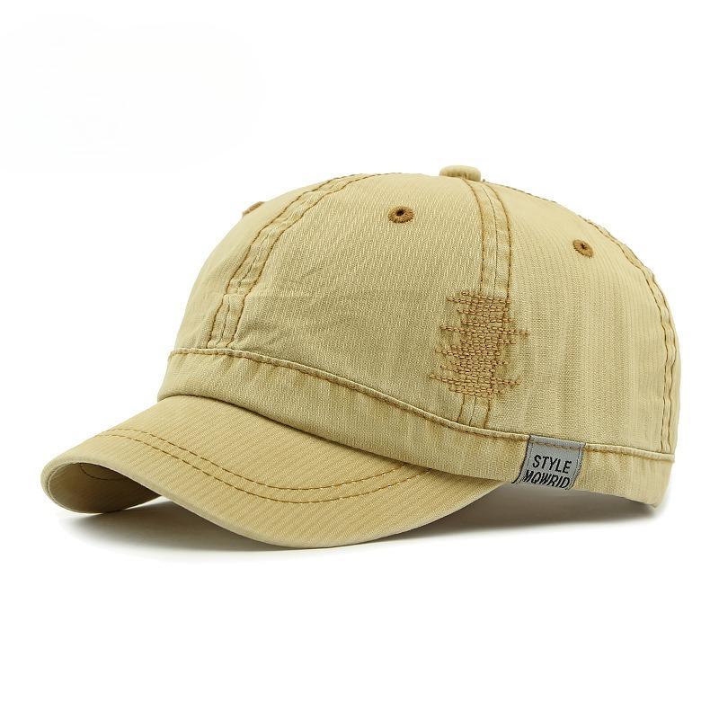 Vintage Washed Cotton Short Brim Baseball Cap Men Women Korean Streetwear Soft Top Peaked Cap Casual Sun Protection Dad Hat