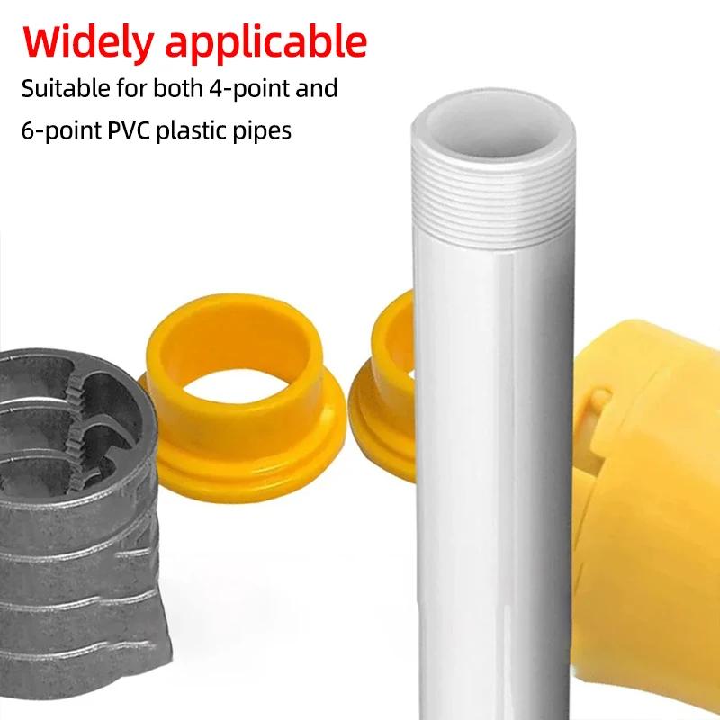 Kit Tarraxa para Tubos de PVC 1/2 Polegada 3/4 Polegada 1 Polegada Matrizes Tubo Matriz Redonda 4/6 Pontos Tubos de Plástico PVC Ferramentas Acessórios para Reparo de Encanamento