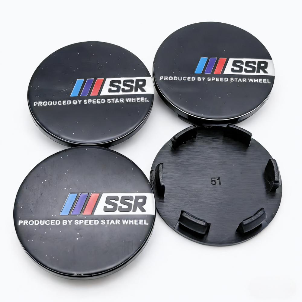 

4pcs 51mm 46mm SSR Logo Emblem Badge Car Wheel Center Caps Rim Hub Center Dust Cover Wheel Hubcaps Replace Car Accessrories SSR Badge&4pcs Wheel Caps
