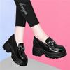 Loafers Women's Autumn and Winter New One-pedal Single Shoes Black Small Leather Shoes Platform High Heel Versatile Women's Shoes