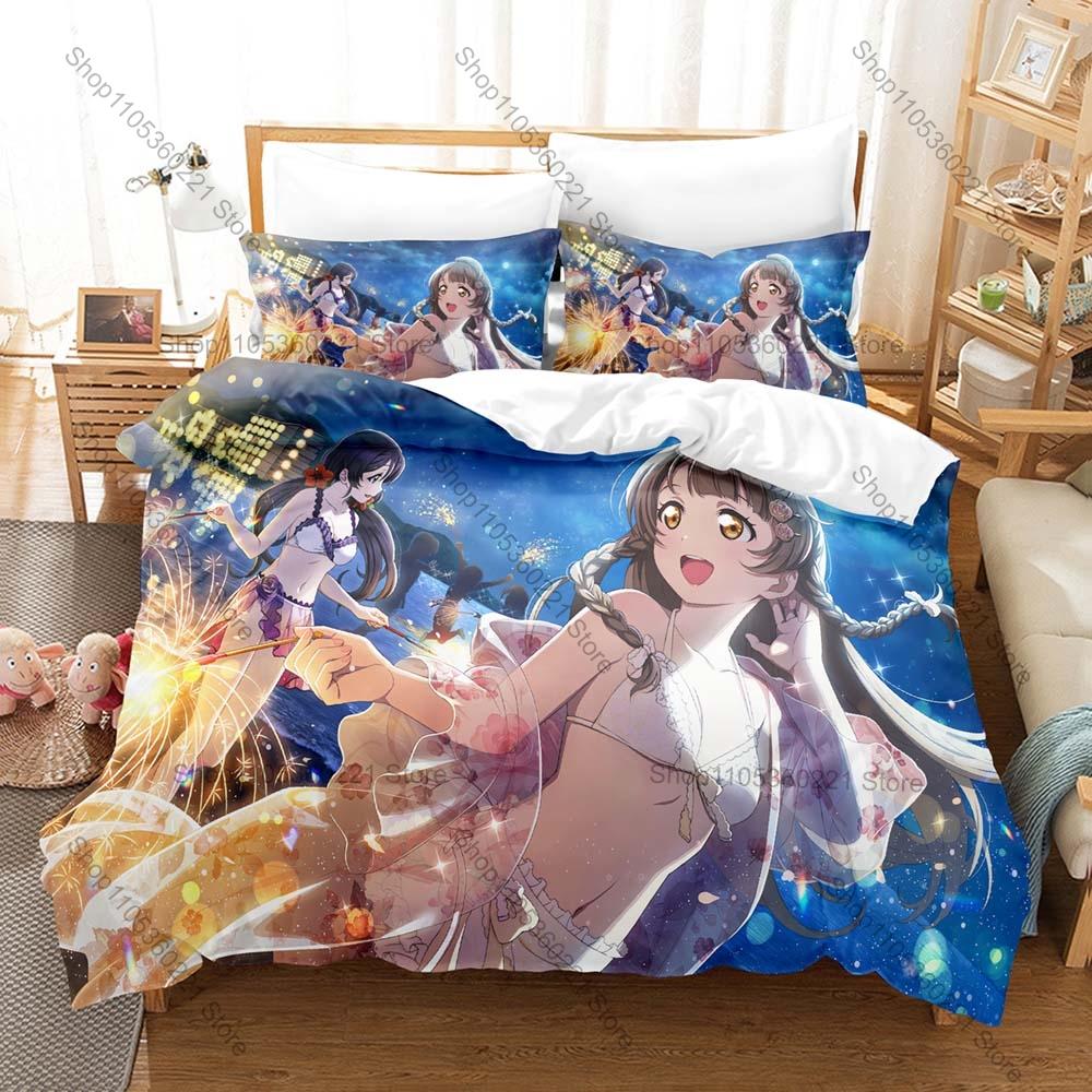 Soft Polyester Microfiber Kotori Minami sweet fashion bird idol themed 3PCS Bedding 1 Duvet Cover + 2 Pillowcases All Season