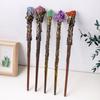 Natural  Handmade Jewelry Magic Stick Witch Princess Cosplay Props Fairy Wand Halloween Gift Ritual Tool Decoration