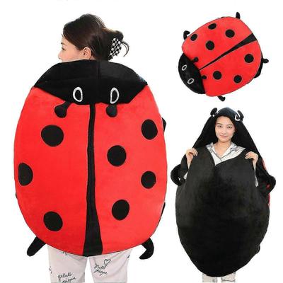 Nositelný polštář beruška Roztomilý teplý spací nositelný plyšový odnímatelný oversized 100cm/39,4in Giant