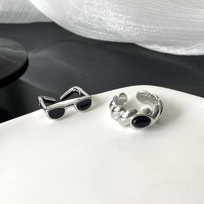 Sweet And Cool Glasses, Ring Stacking, Niche Design, Personalized Fashion Opening Design, High-End Ring.