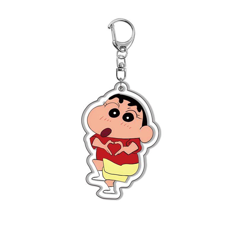 Crayon Shin-chan Acrylic Double Sided Keychain Shinnosuke Nohara Misae Nohara Cartoon Charm Anime Peripherals Cute Cartoon