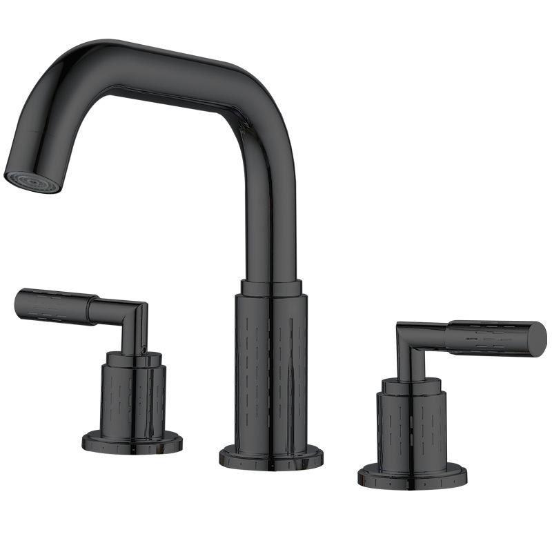 

Widespread Lavatory Faucet Bathroom Hot Cold Basin Faucet Antique Total Brass 8 Inch Sink Mixer Three Holes Water Faucet