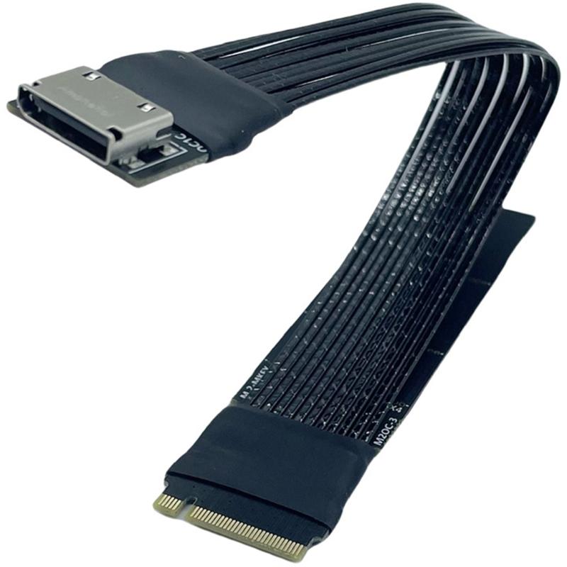 Кабель-адаптер Gen4 Oculink SFF-8611 4iSFF-8612 Внешний M.2 на PCIe4 4X NVME Удлинитель Посеребренный