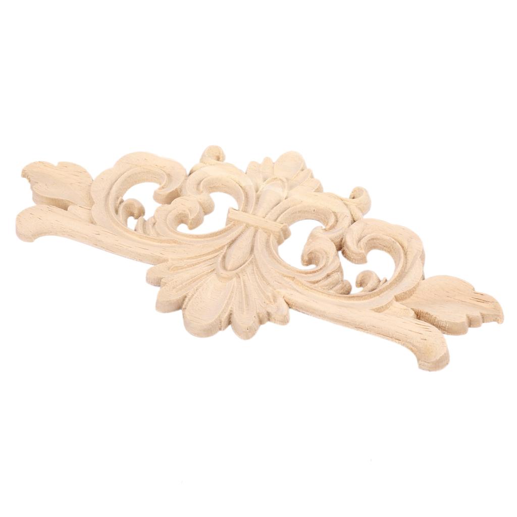 Good-2Pcs Vintage Wood Carved Decal Corner Onlay Applique Frame For Home Furniture Wall Cabinet Door Decor Crafts 22X10cm