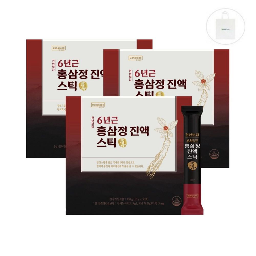 Dongkook Pharmaceutical Cheonnyeonbogam 6-Year-Old Red Ginseng Extract Sticks (30 Servings) 3 Pcs