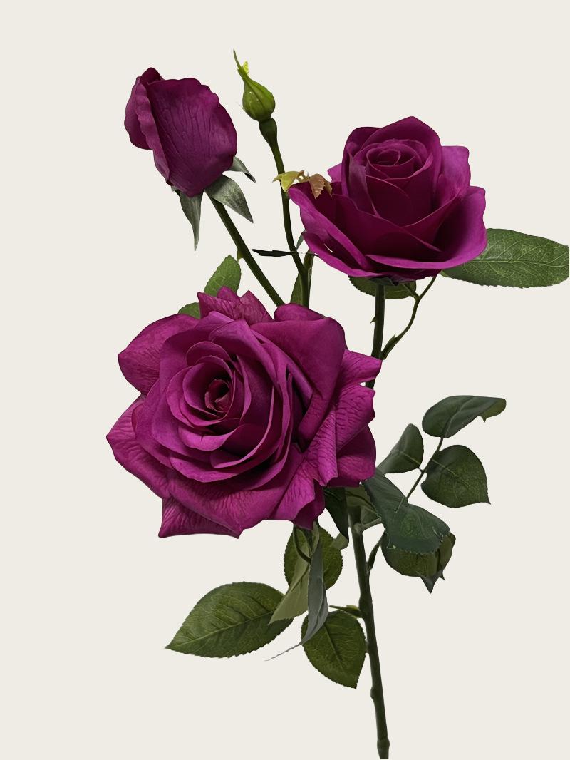 

Увлажняющая искусственная роза гибискус - 3-х головчатая, украшение для дома и свадьбы, цветочное искусство.