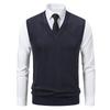 Herbst Winter Pullover Westen Pullover Herren Warm Gestrickte Weste Mode Smart Casual V-Ausschnitt Ärmellos Gestrickte Pullover Locker Weste