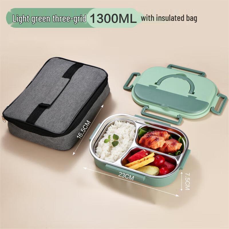 Qianxing 304 SS Kids Divided Lunch Box with Insulated Bag