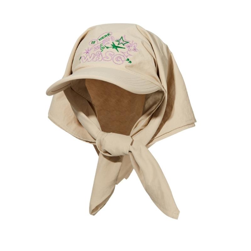 Quick Drying Baseball Hat for Women Girls Embroidery Headscarf Adjustable Hat