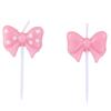 New Pink Birthday Cake Candles Creative Party 5 PVC Boxed Polka Dot Bow Candles