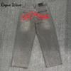 RogueWave Mode Hip Hop Jeans Amples Street Y2K Nouveau Décontracté Pantalon Droit Jambe Large