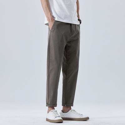Sommer Dünne Baumwolle Freizeithose für Herren Klein Gerade Hochwertig Slim Fit Hose für Herren