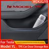 For Tesla Model YL Launch 2026 TPE Door Side Storage Box Front Rear Door Slot Organizer Tray Protector Model YL Door Storage Box