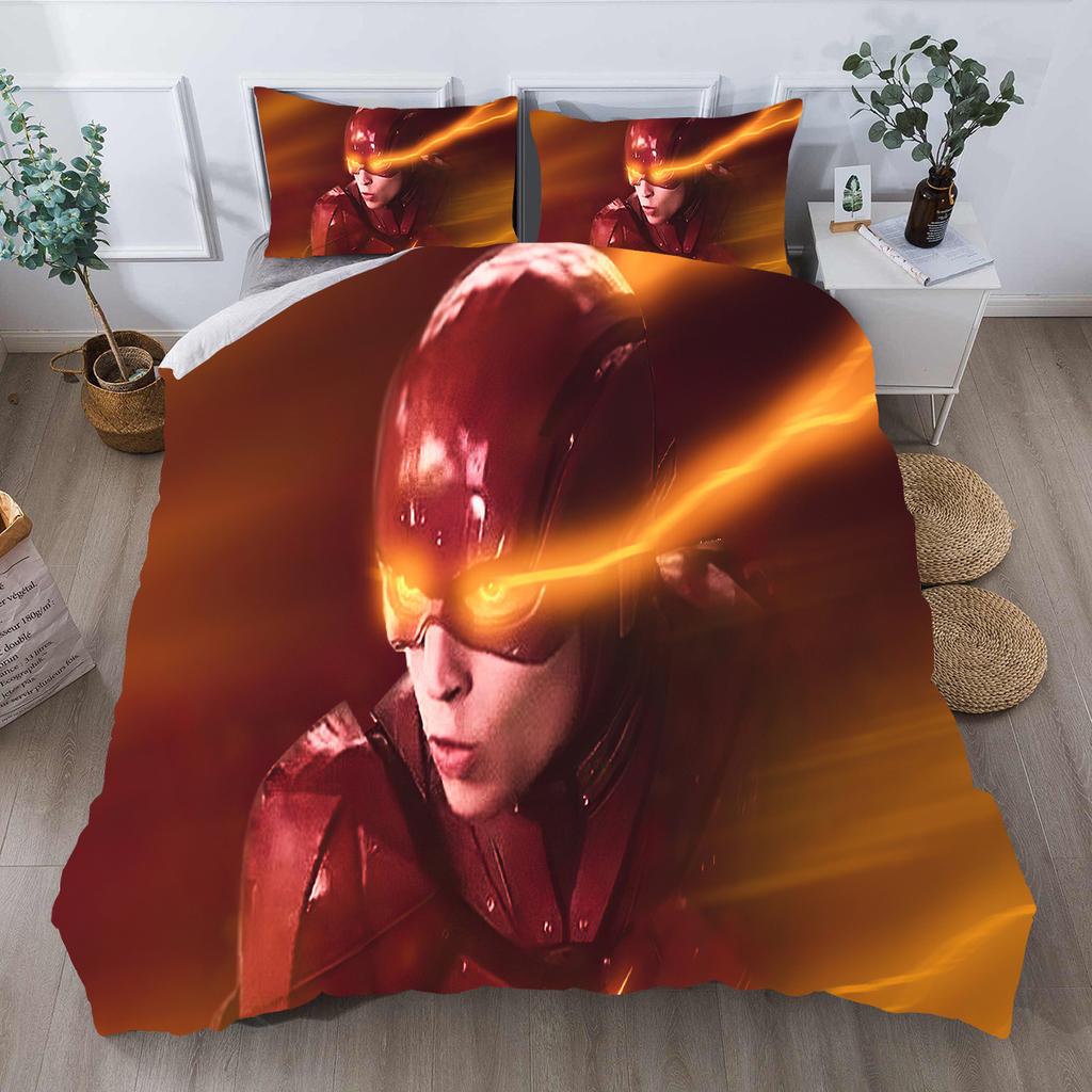 3D Flash Man Bedding Set With Pillowcases, Animeduvet Cover Twin Queen King Single Size Fashion Luxury Bedroom Decor Kids Gifts