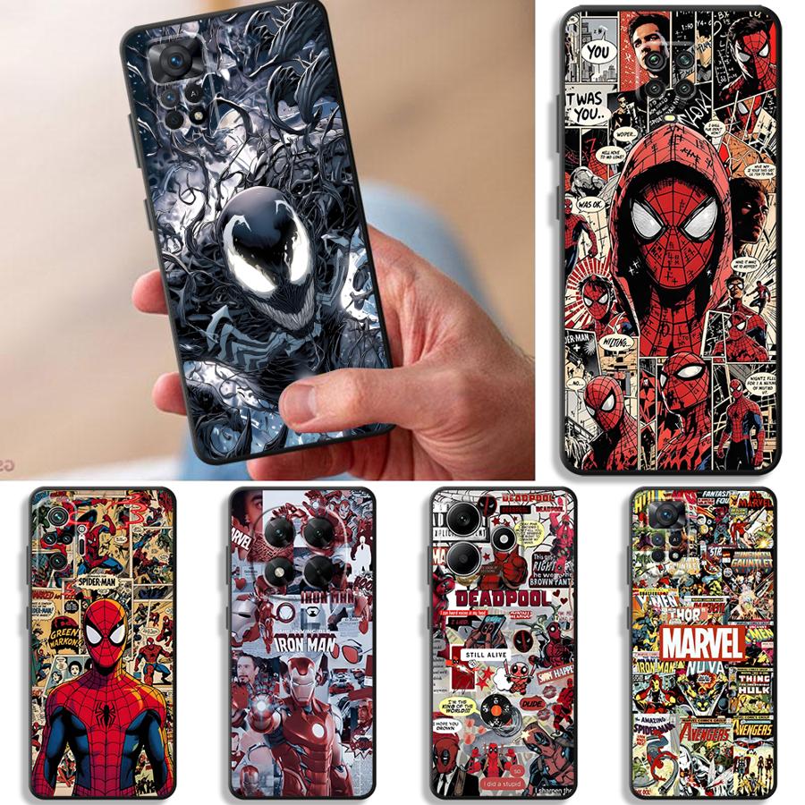 Marvel Iron Man Logo Funda Phone Cover Case for Xiaomi Redmi Note 9 7 8 11 10 10S 9S 14 12 Pro 13 Pro Plus 11s 12s