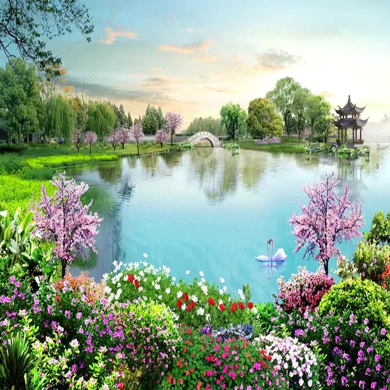 3d Natural Scenery Mural Lake Photo Wallpaper Living Room Bedroom Background Wall Decoration Mural