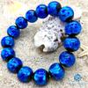 Luminous Firefly Glass 14mm Beads Bracelet Blue Blue Glass Beads [Sea Drop] Glow-in-the-dark [002bt-14-18]