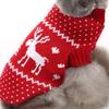 2 Color Pet Christmas Sweater with Elk Tree Print Winter Knitted Shirt