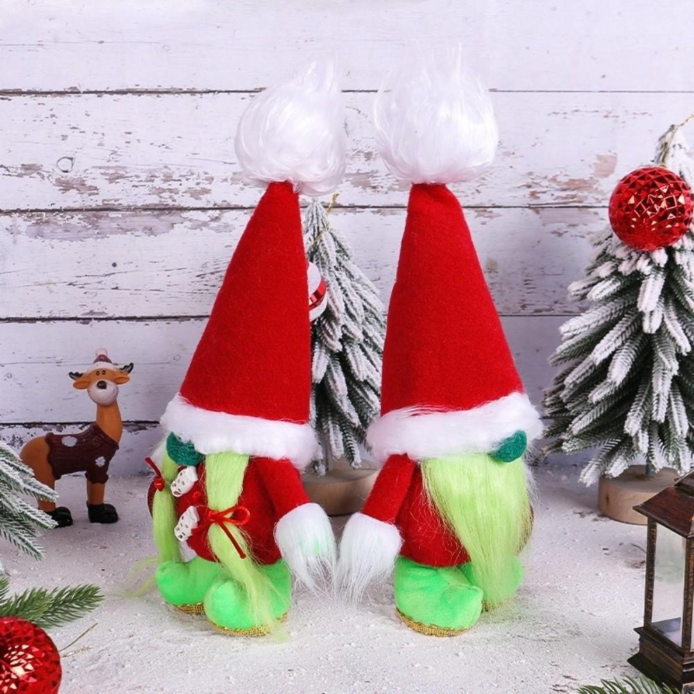 Christmas Decorations Dwarf Elf Doll Padding Cotton Plush Doll Faceless Standing Doll Festival