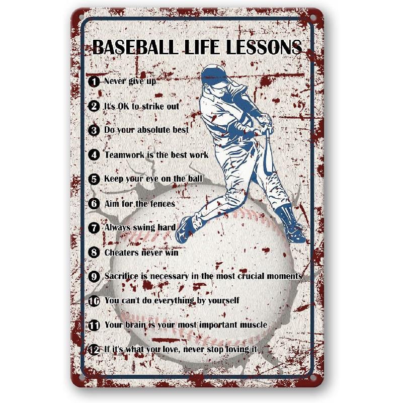 Baseball Poster Baseball Art Wall Decor Baseball Tin Sign For Famous Quote Bassball Signs Motivational Quote Posters Motivation Tin Sign Baseball