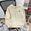 High-Quality Letter Print Hooded Zip-Up Cotton Puffer Jacket Unisex Warm Outerwear