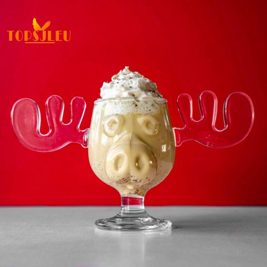 235ML Creative Reindeer Wine Glass Cup,Deer Shaped Adorable Design,Dining Table Decoration,Reusable Drinking Cup