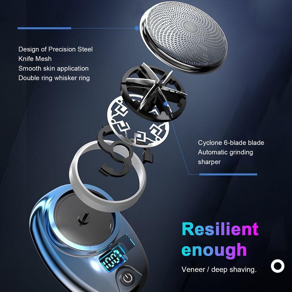 Ανδρική ηλεκτρική ξυριστική μηχανή Φορητή κουρευτική για γένια Επαναφορτιζόμενη ξυριστική μηχανή ξυρίσματος με ψηφιακή μπαταρία