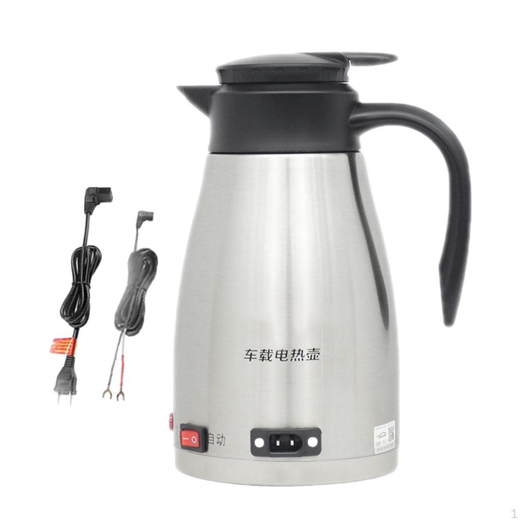 Car Electric Kettle Boiler with Indicator Light Drinking Cup 1300ml Stainless Steel