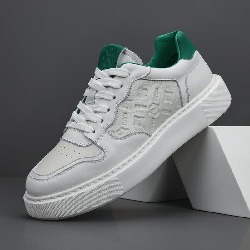 

Кожаные туфли для доски, мужская обувь, зимняя новая дышащая повседневная обувь, первый слой коровьей кожи, мужские белые туфли 38