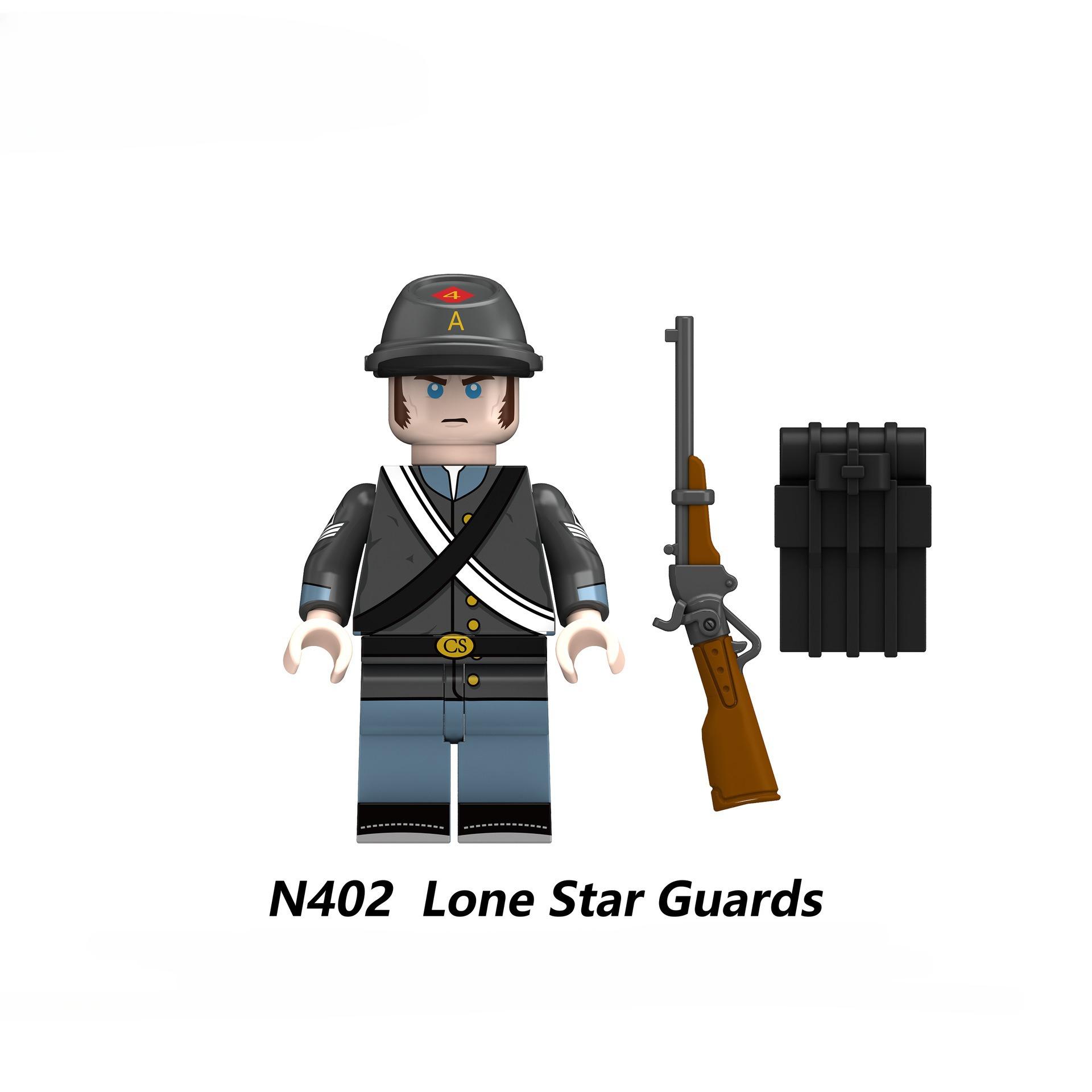 

Средневековый Военный Замок Милиция Солдаты Гражданской войны в США Фигурка из строительных блоков Солдат Оружие Игрушка