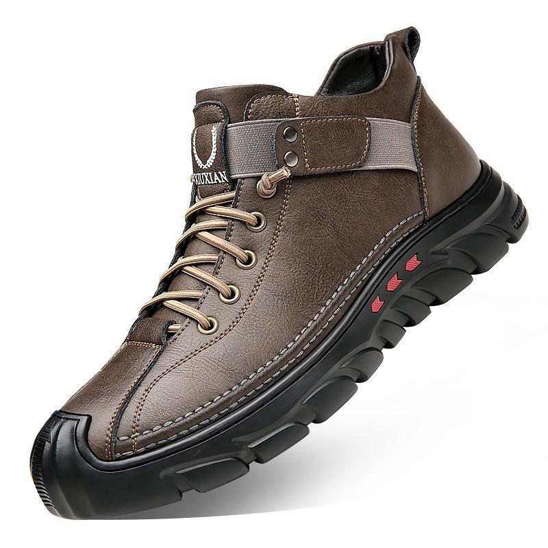 

Cotton boots winter men s cotton shoes velvet warm high top thickened large cotton shoes snow boots leather boots men 44