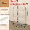 Storage Rolling Cart Clear Transparency Room Organization Multifunction Rolling Utility Cart Free Storage Box Office Living Room