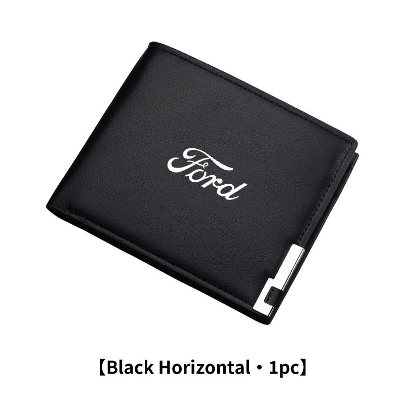 YYQO6 For Ford Car Logo Men Short Foldable Credit Card Holder Leather Money Wallet Accessories Focus mk2 mk3 mk4 Fiesta Ranger