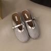 Fashion Bailamos Fashionable Mesh Women's Slipper Ballet Mary Jane Shoes Summer Walking Shoes Round Toe Buckle Flats Mujer