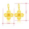 Earrings 24k Gold Color Plated Flower Drop Earrings Hook High Quality Diy Jewelry Findings Accessories