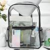 Women Backpack Double Shoulder Straps Waterproof Large Capacity See Through Wear-resistant Storage Anti-scratch PVC Transparent Backpack Travel Supply