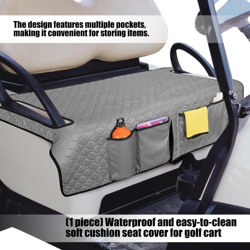 Thickened Golf Cart Seat Pad Cushion Protector Antislip Base Enhanced Frictions For EZGO Club Car Mountainous Courses