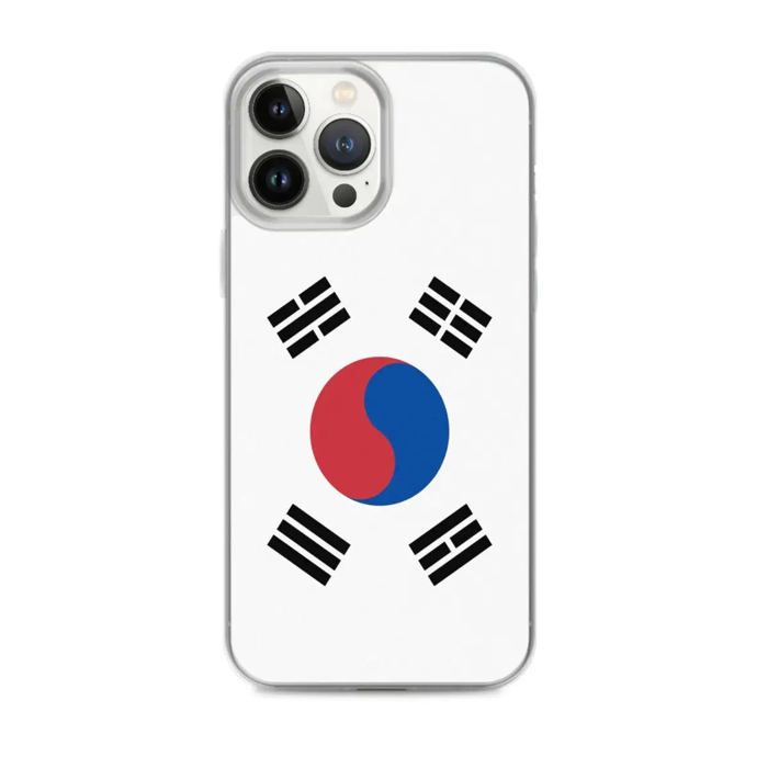 Coque iPhone - Drapeau Corée Du Sud - iPhone 13 Pro Max - Souple - Multicolore - Verticale