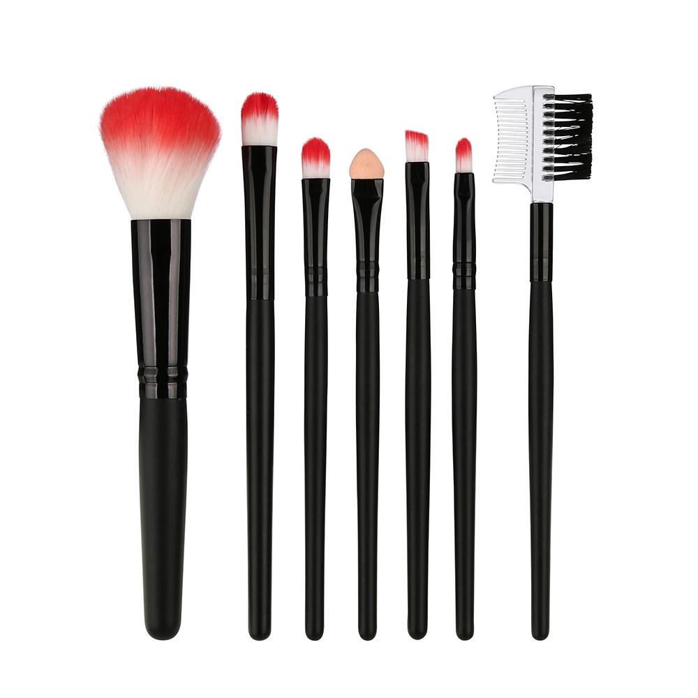 

7 шт. деревянная кисть для макияжа, кисть для теней для век, косметическая кисть для растушевки, инструмент чёрный
