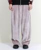 Deumakeu Velvet Laminated Single-Pleat Real Wide Pants Beige